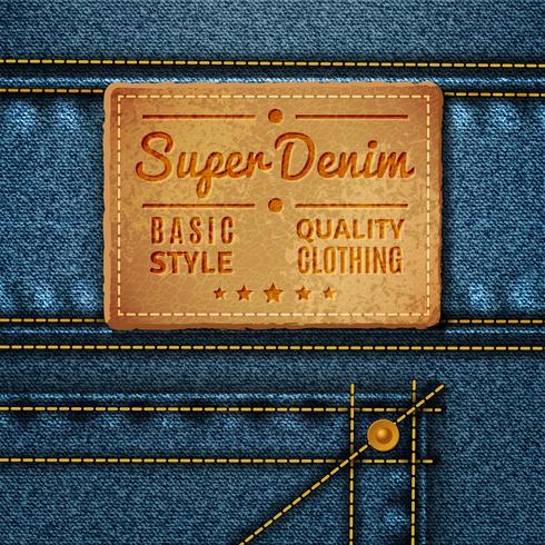 Jeans Leather Square Tag vector