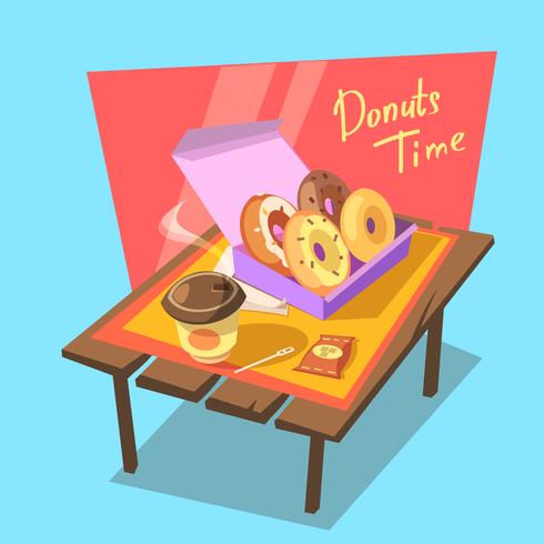 Concepto de tiempo de donas vector