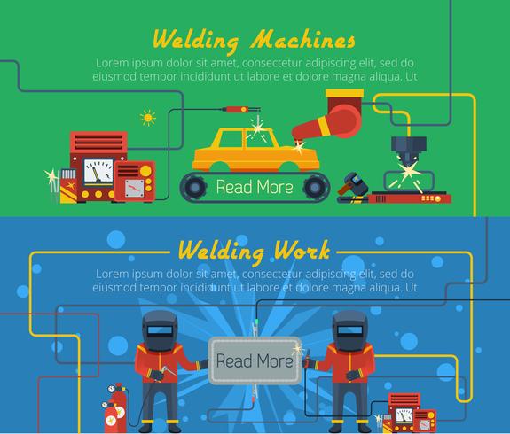 Two Welding Horizontal Banners vector