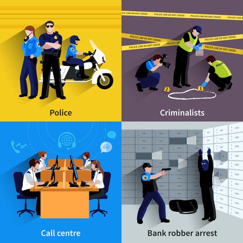 Policeman People Square Concept vector