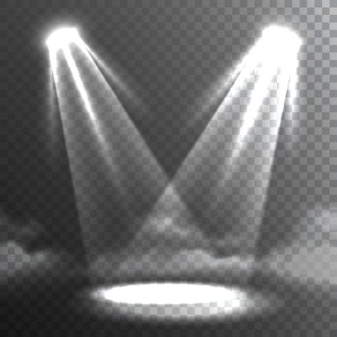 Two White Lights Beams Meet Banner  vector