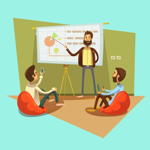 Coworking Cartoon Illustration  vector
