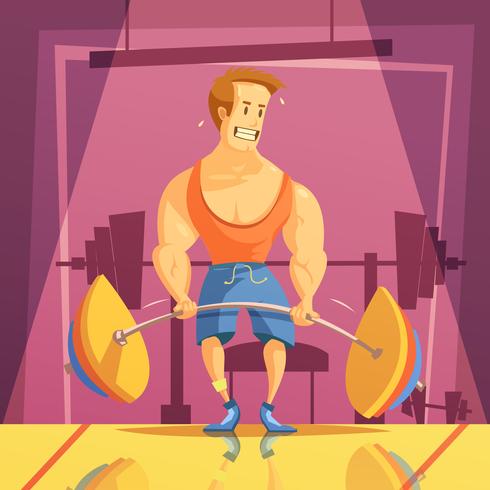 Deadlift Cartoon Illustration  vector