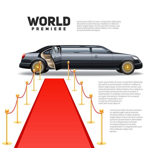 Red Carpet Limousine Colorful Picture vector