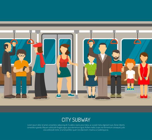 Inside Subway Train Poster vector