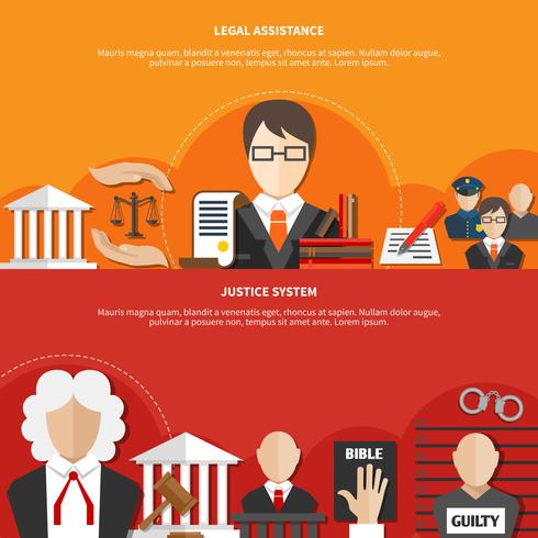 Horizontal Law Banner Set vector