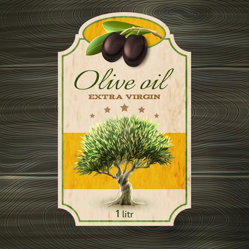 Impresión de la etiqueta de aceite de oliva vector