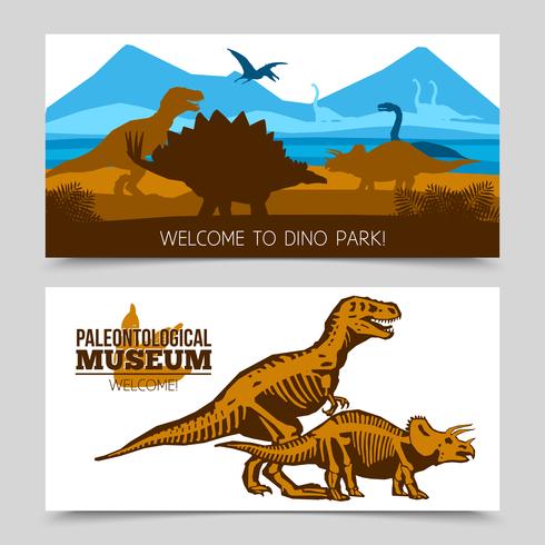 Dinosaurios Banners horizontales vector