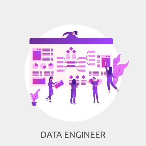 Data Engineer Conceptual illustration Design vector