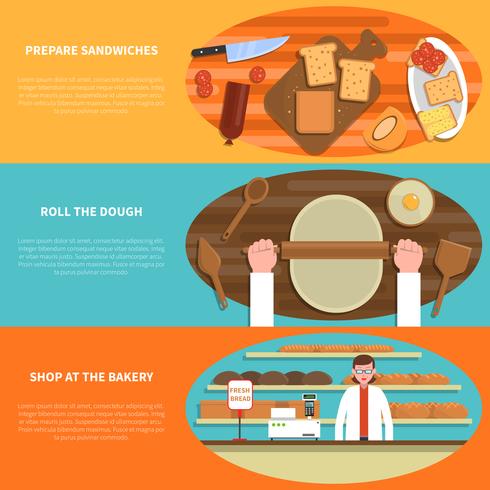 Bakery banner set vector