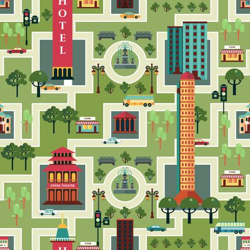 City Seamless Pattern vector