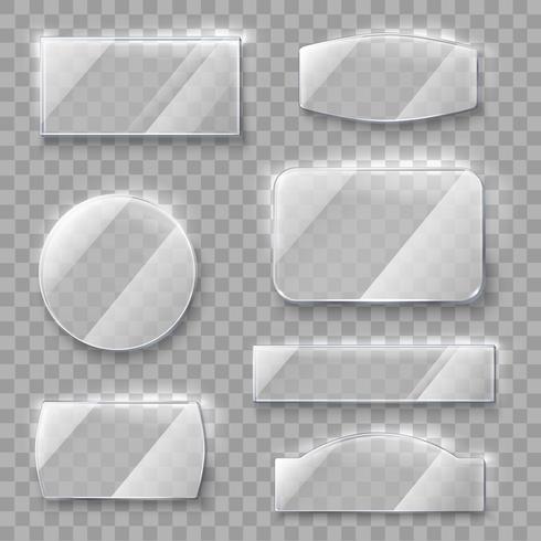 Transparent Glass Plates vector