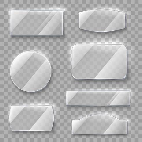 Transparent Glass Plates vector