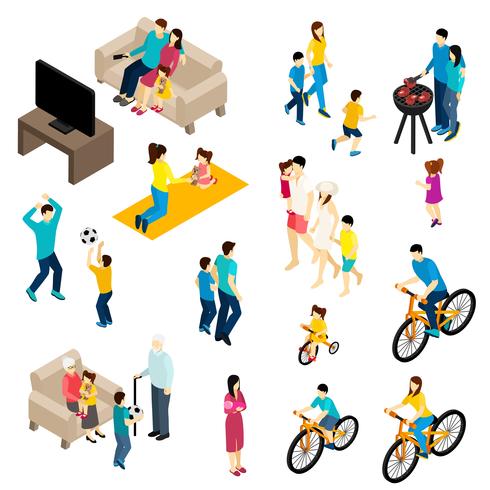 Family Isometric Set  vector