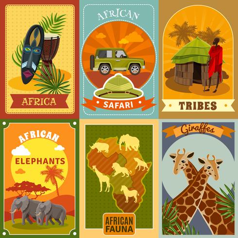 Conjunto de carteles de safari vector