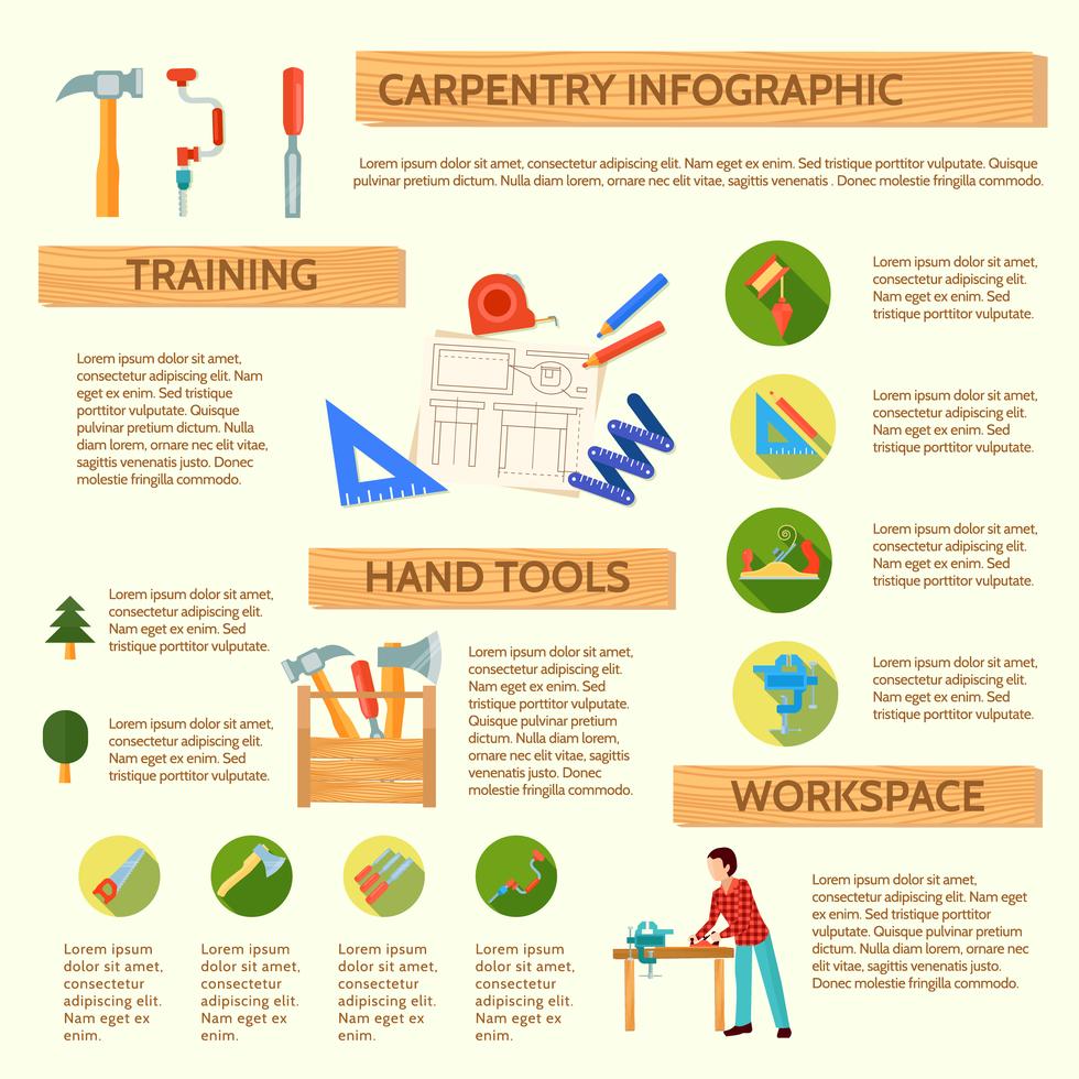 Carpentry Infographic Set 473235 Vector Art at Vecteezy