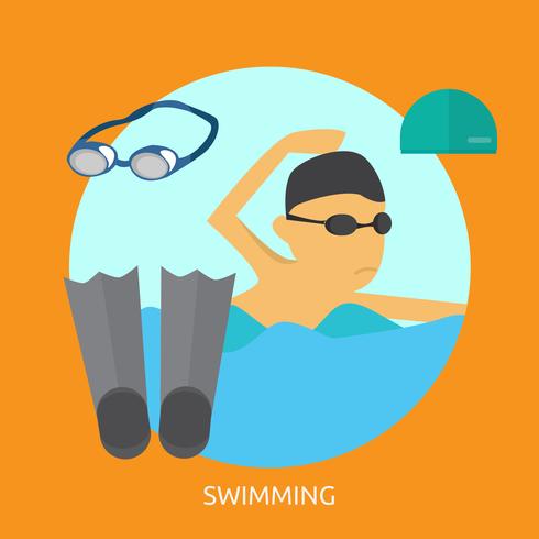 Swimming Conceptual illustration Design vector