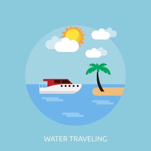 Water Traveling Conceptual illustration Design vector