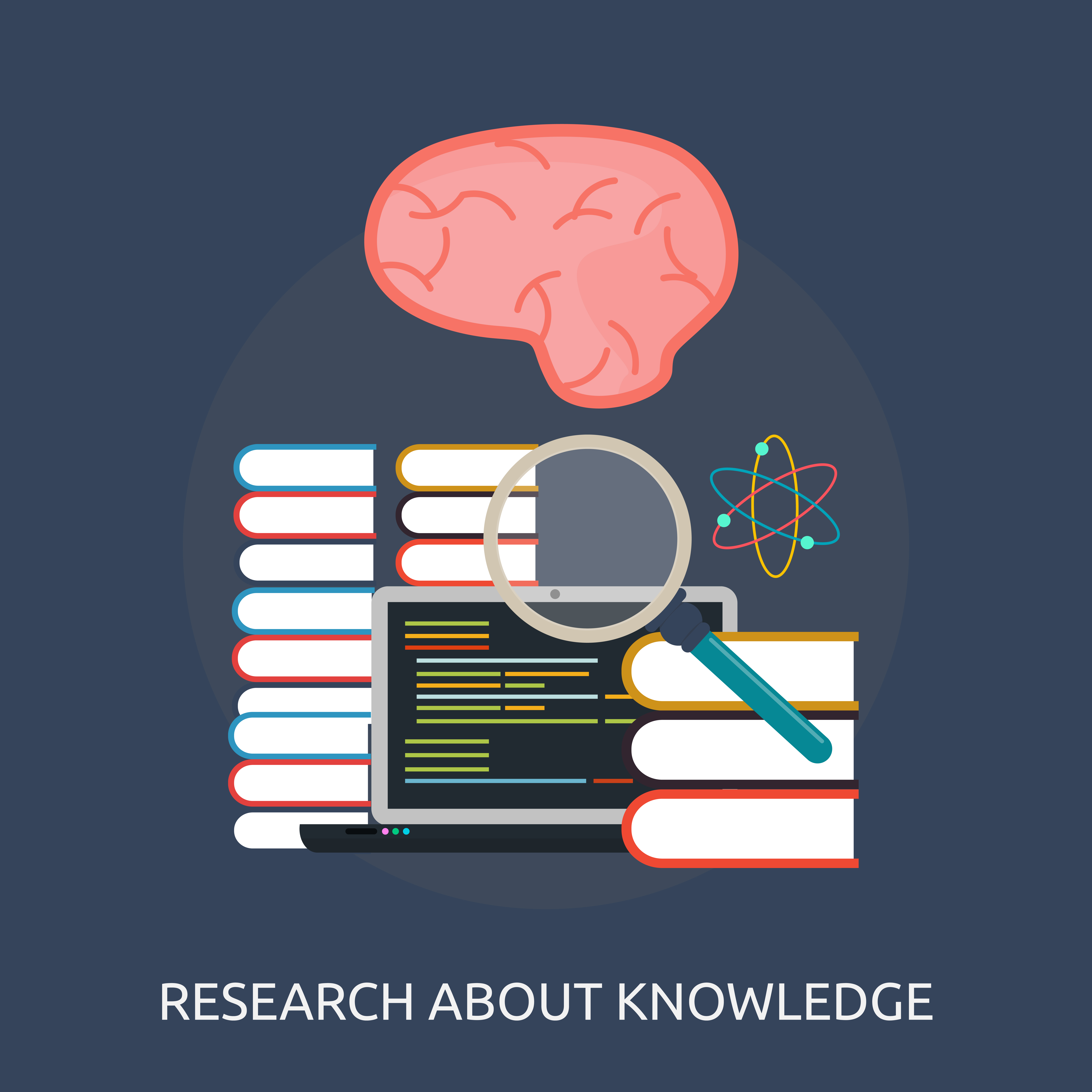 Research Knowledge Conceptual illustration Design 473292 Vector Art at ...