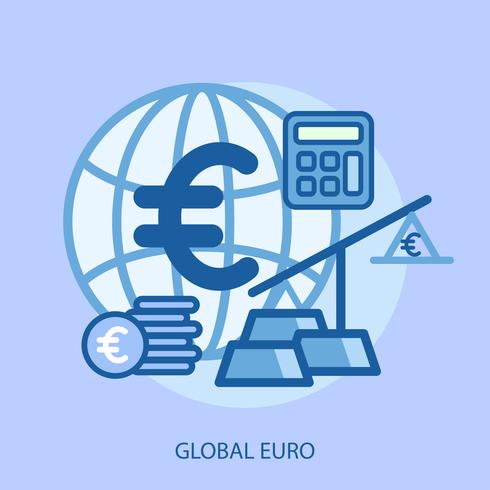 Global Euro Conceptual Ilustración Diseño vector