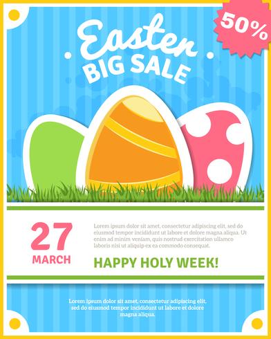 Easter sale poster vector