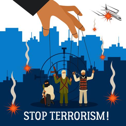 Detener el terrorismo ilustración vector
