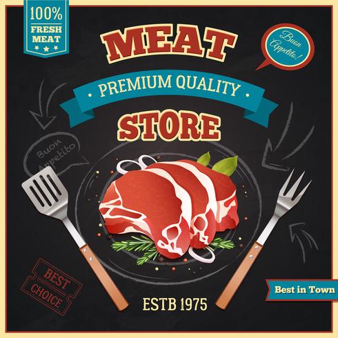 Cartel de la tienda de carne vector