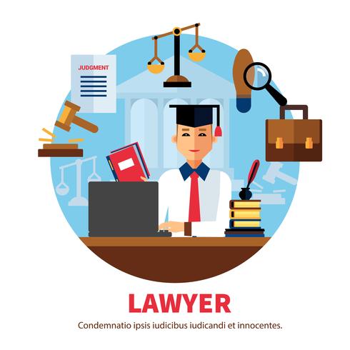 Lawyer Jurist Legal Expert Illustration vector