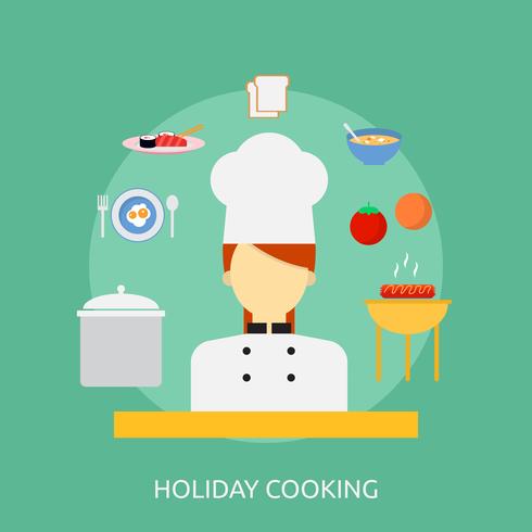 Holiday Cooking Conceptual ilustración Diseño vector