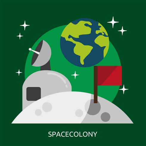 Spacecolony Conceptual ilustración Diseño vector