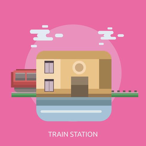 Estación de tren conceptual ilustración diseño vector