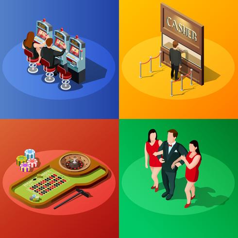 Casino 2x2 Isometric Design Concept vector