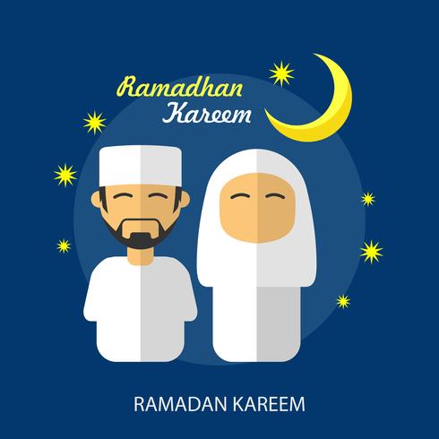 Ramadhan Kareem Conceptual ilustración Diseño vector