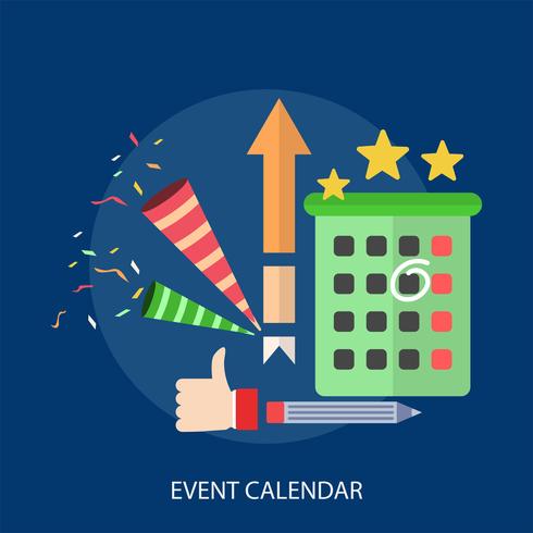 Evento Calendario Conceptual Ilustración Diseño vector