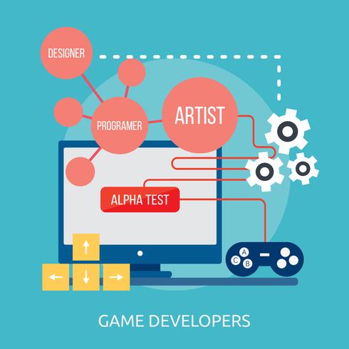 Desarrolladores de juegos Ilustración conceptual Diseño vector