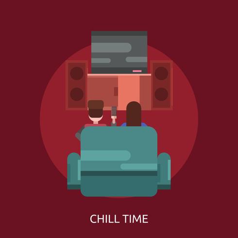 Tiempo Chill Conceptual Ilustración Diseño vector