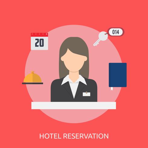 Reserva Hotelera Conceptual Ilustración Diseño vector