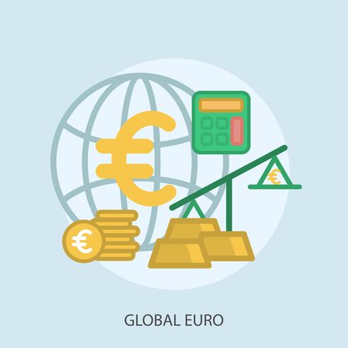 Global Euro Conceptual Ilustración Diseño vector