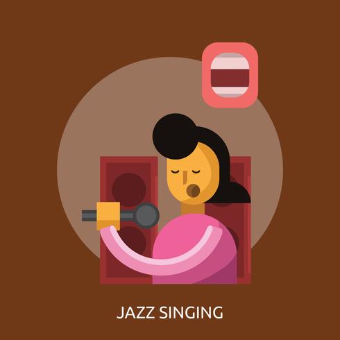 Jazz Cantando Conceptual Ilustración Diseño vector