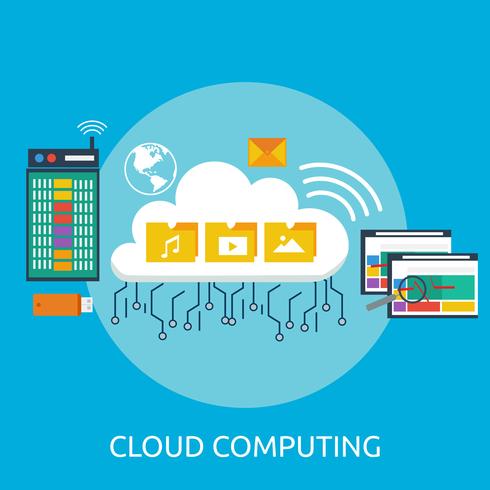 Cloud Computing Conceptual Ilustración Diseño vector