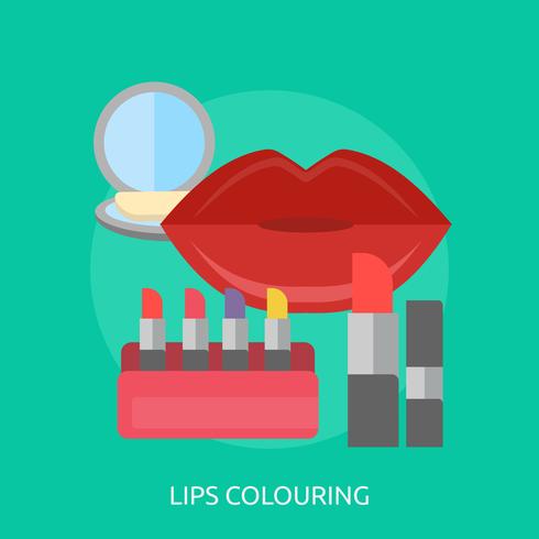 Lips Colouring Conceptual illustration Design vector