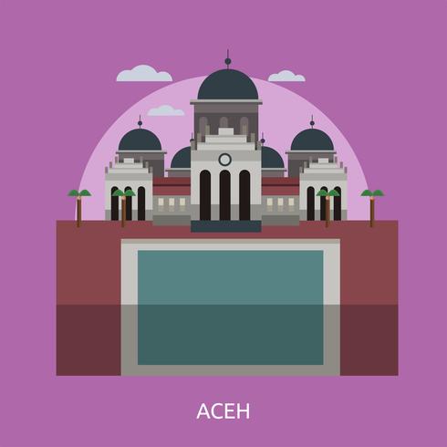 Aceh Conceptual ilustración Diseño vector