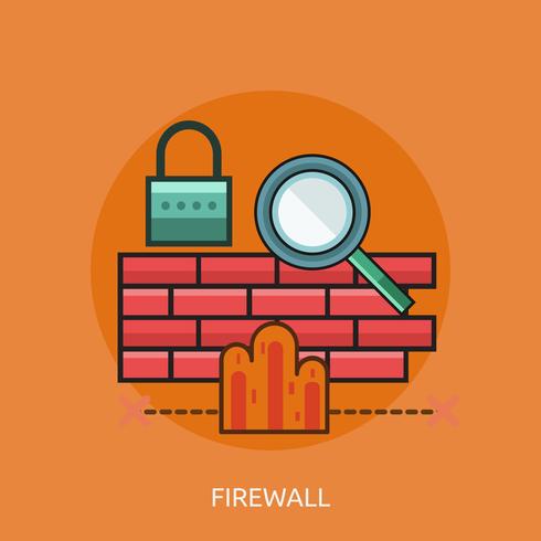 Firewall Conceptual Ilustración Diseño vector