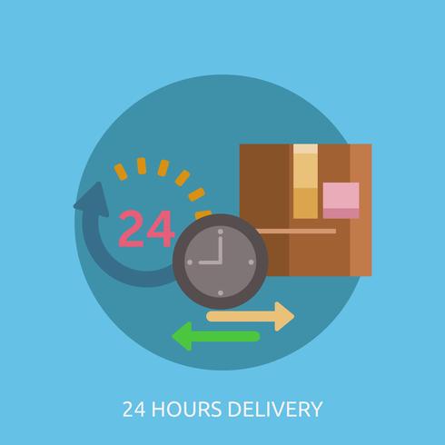 24 Hours Delivery Conceptual illustration Design vector