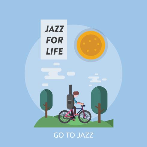 Go To Jazz Conceptual illustration Design vector