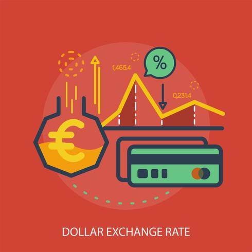 Tipo de cambio del dólar Ilustración conceptual Diseño vector