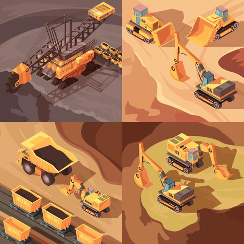 Quarrying Mine Design Concept vector