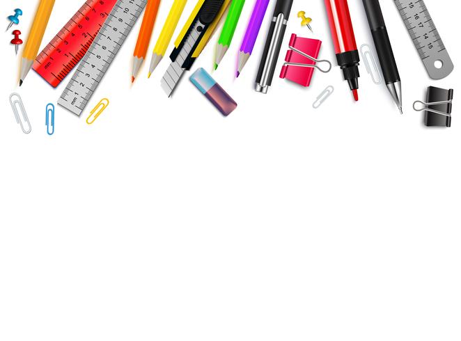 Stationery Realistic Background vector