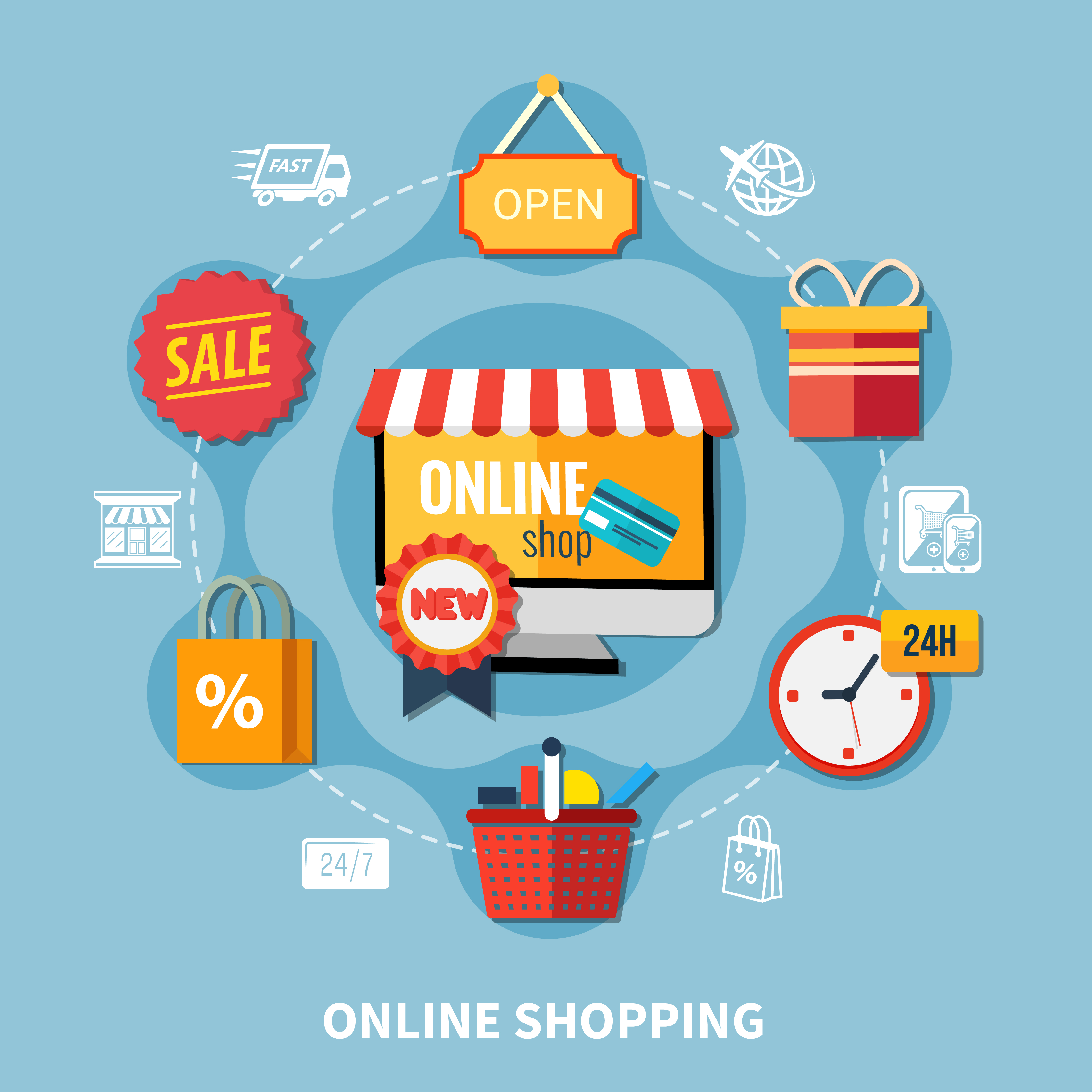 Ecommerce Colored Composition - Download Free Vectors ...