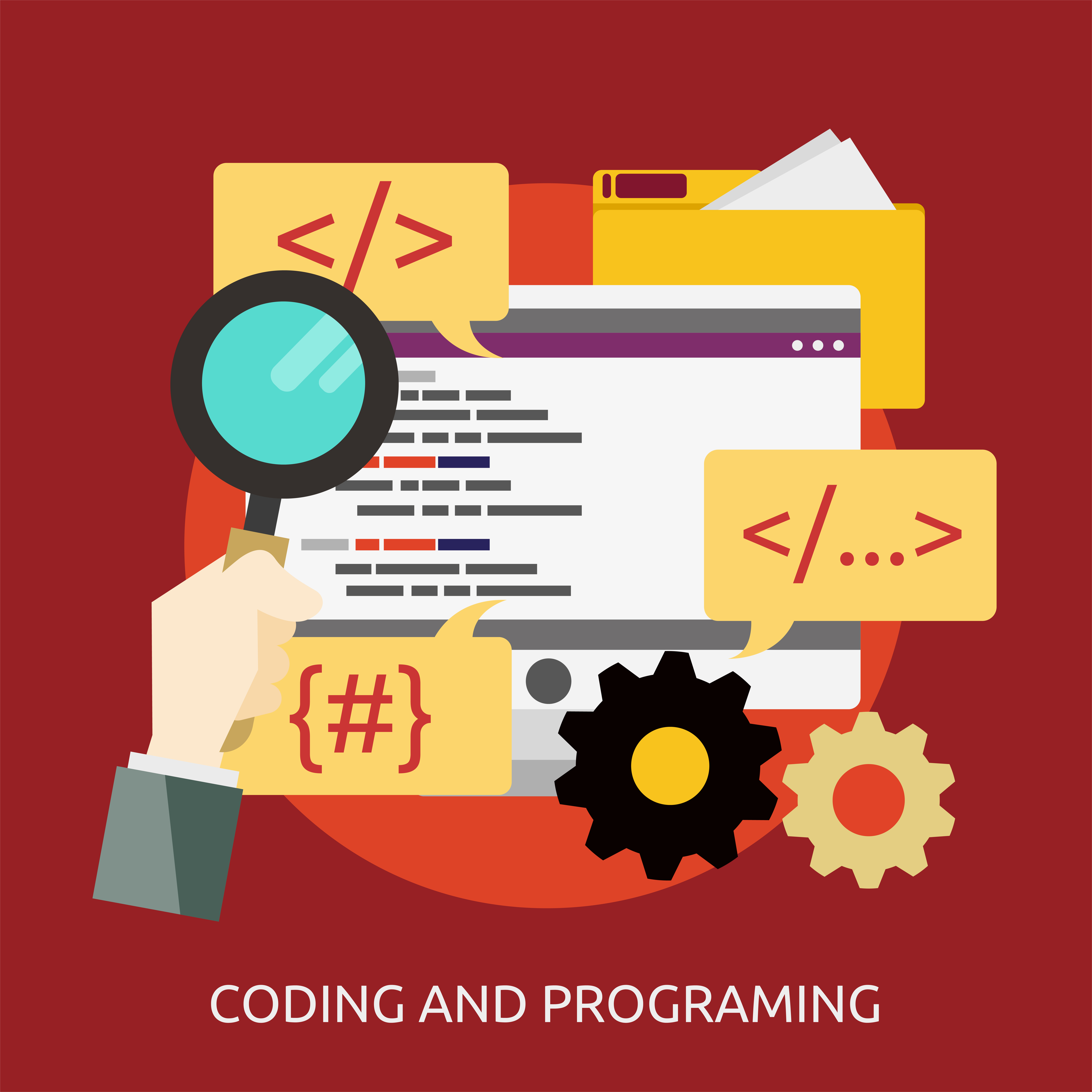 Coding and Programing Conceptual illustration Design 474140 Vector Art ...